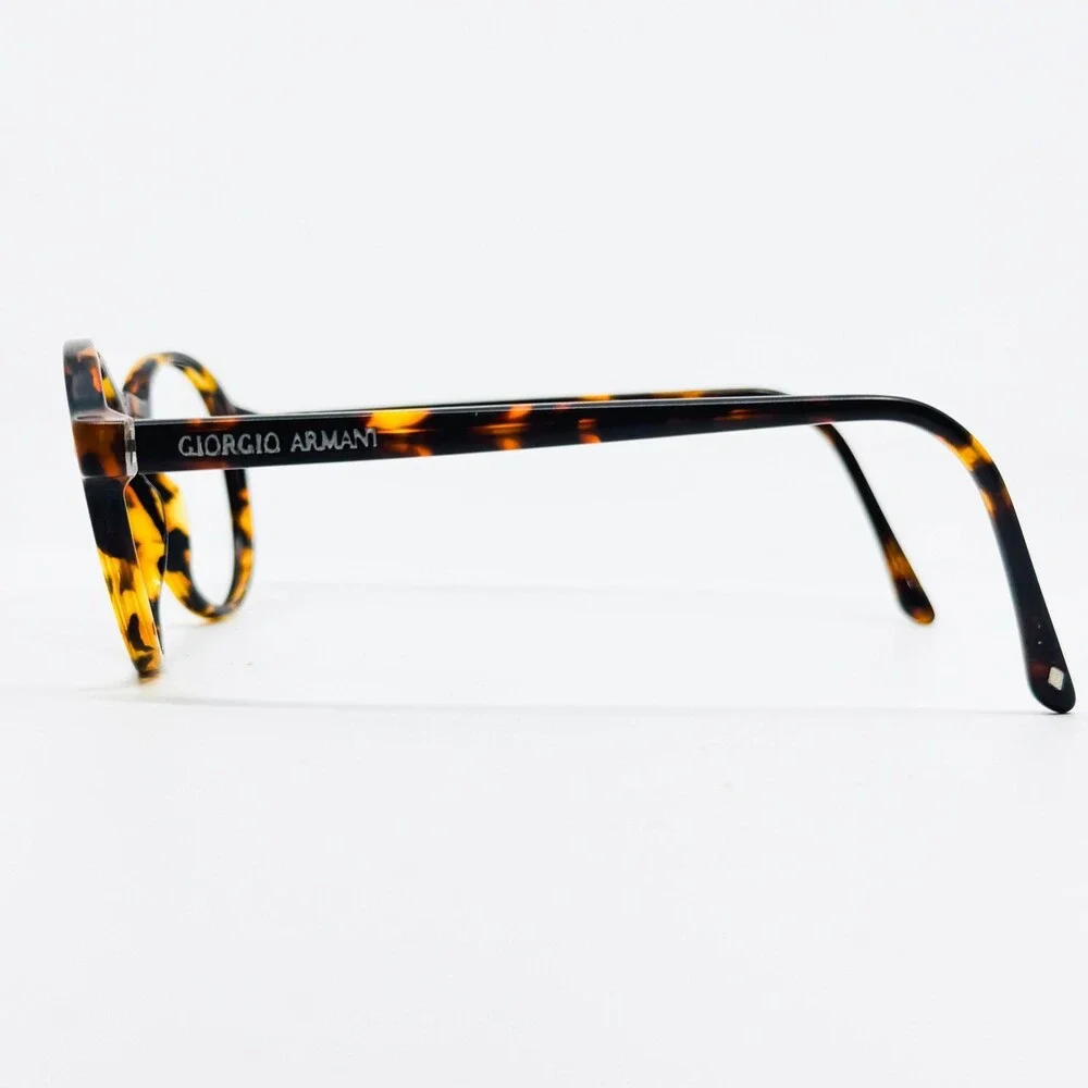 Giorgio Armani Eyeglass Frames Mens Tortoise Round Italy 48-22-145